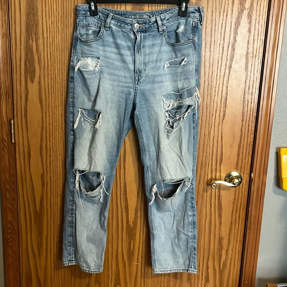 ripped blue jeans